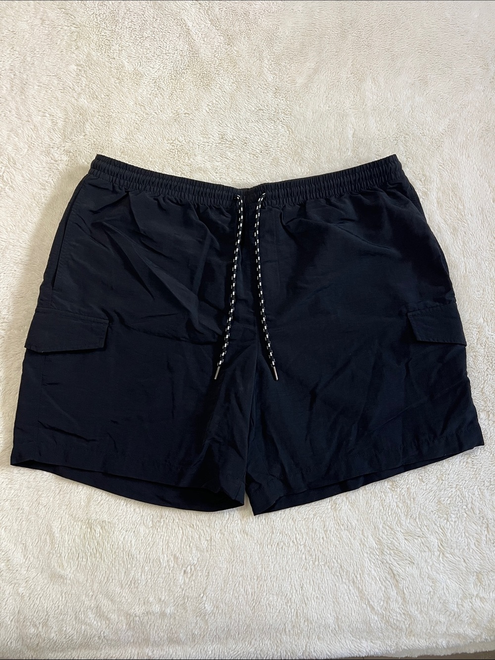 Original Use Black Cargo Drawstring Men's Shorts